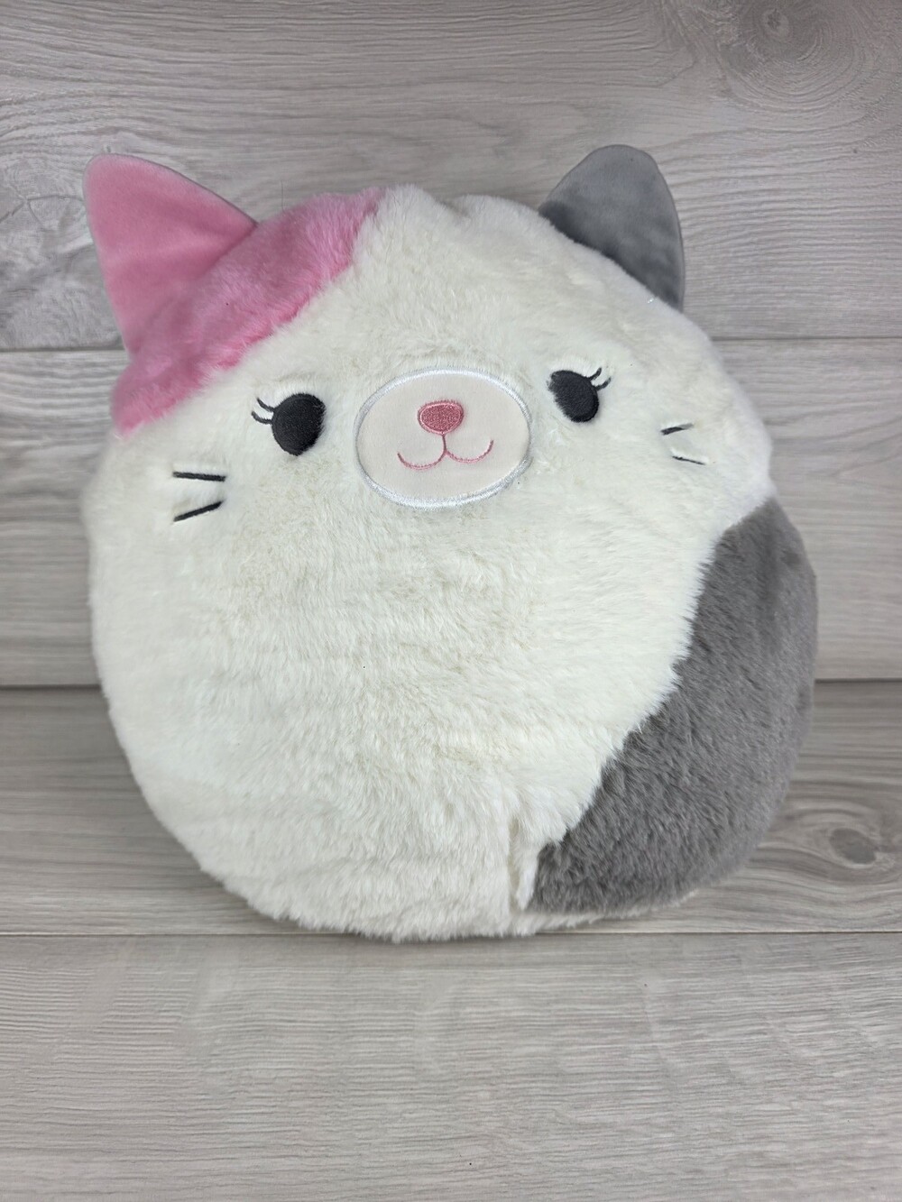 Squishmallows Plush Karina the Calico Cat White Pink Gray 12" Squishy SU51